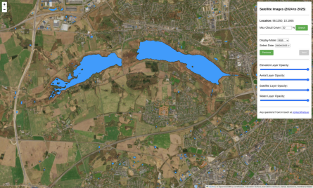 Figure 1: The water detection algorithm used on Sentinel-2 imagery of Brabrand Lake..