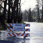 Flooded road closed