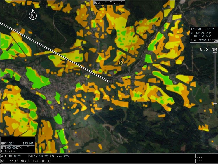 SELIAT potential off-field landing sites on EuroNav