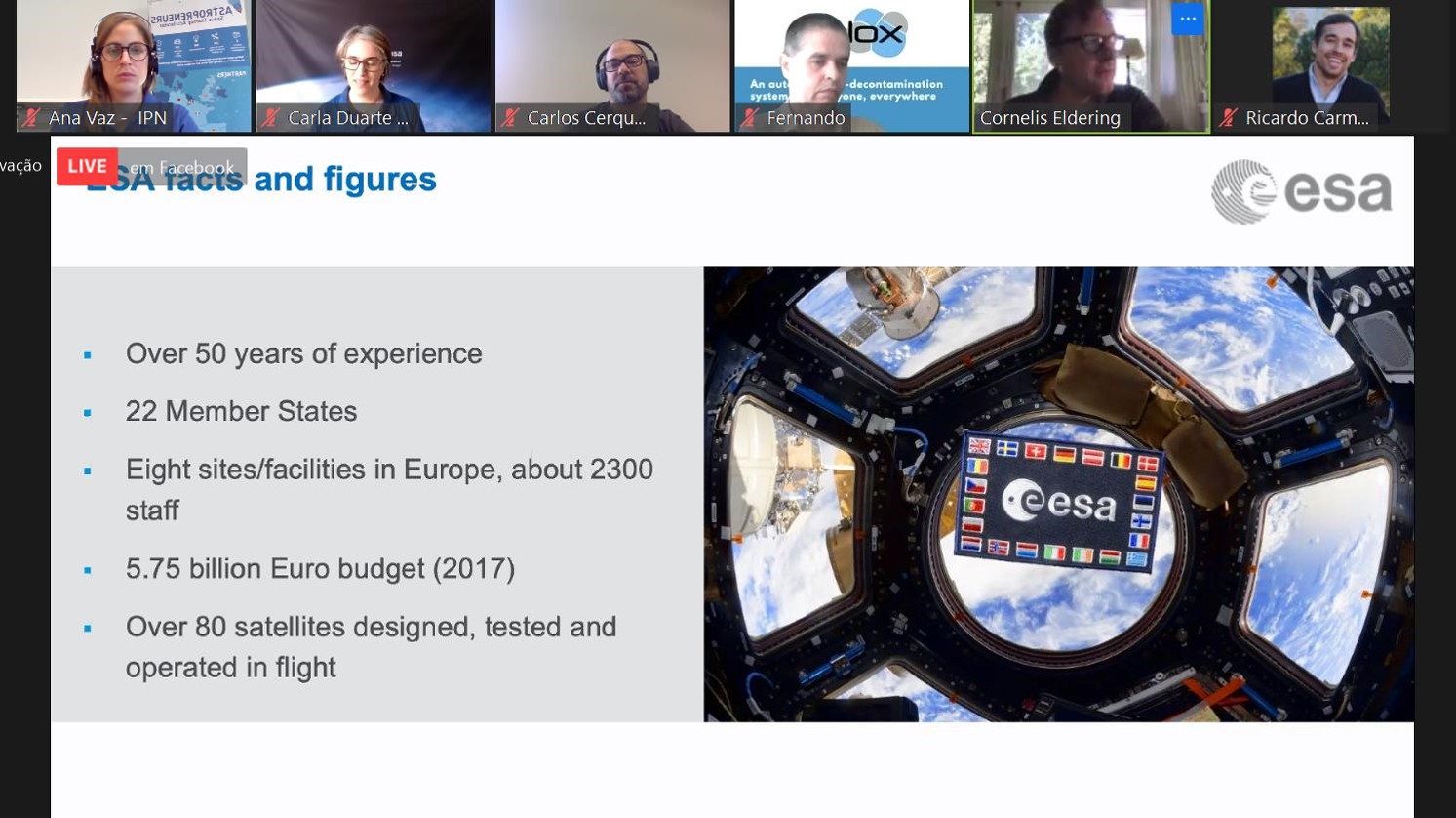 Portugal Space Summer School participants learned more about ESA through a webinar with Cornelis Eldering, Head of ESA Space Solutions section, entitles ‘We all need more space’