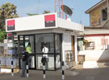 Withdrawing cash via satellite in Ghana