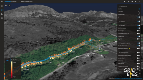 Sample view of GridEyes Vegetation Management Solution