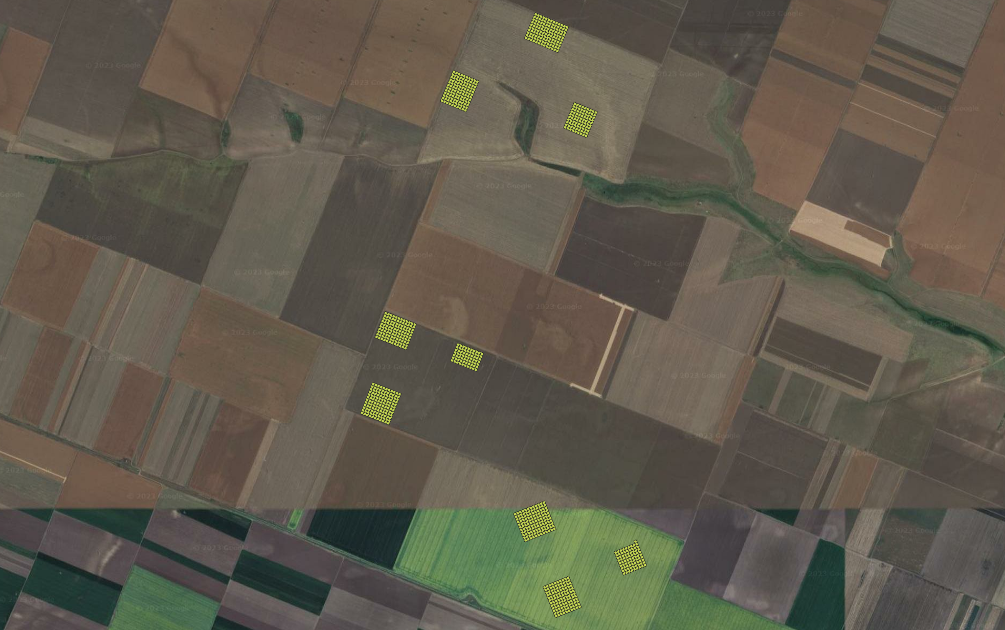 Soil Sampling grid in the Romanian fields.