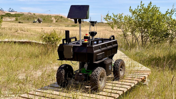 Figure 1: Tess Space Autonomous UGV platform with pollination sensor mounted.