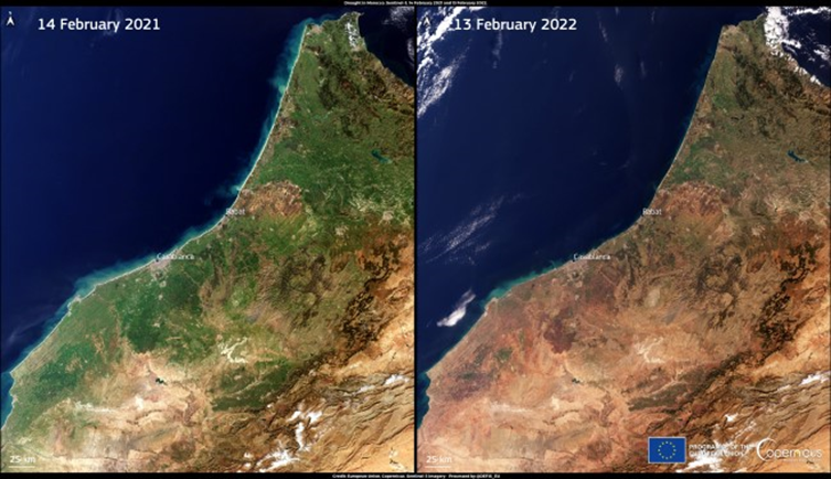 Image Credit: Morocco under drought stress , true colour image of Copernicus