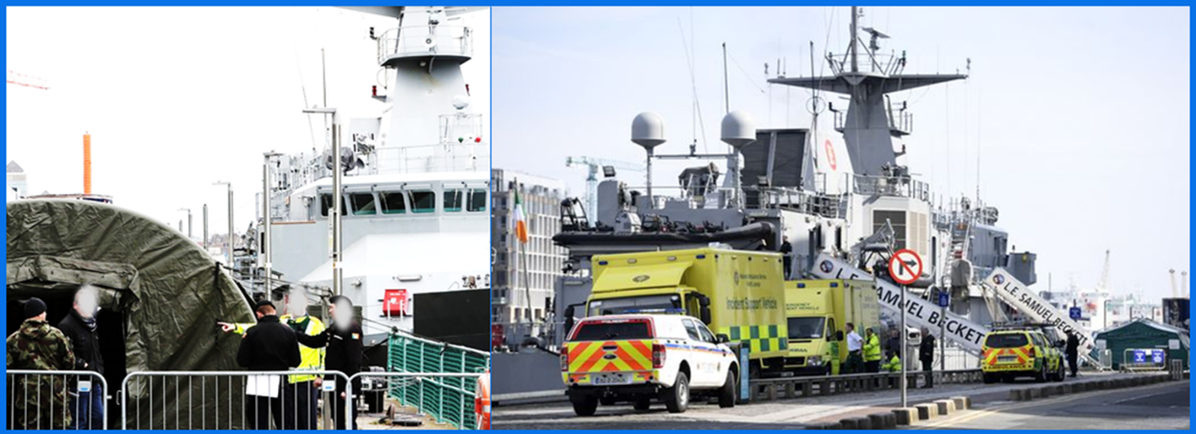 Figure 5 Irish Naval Vessel setup as a remote medical centre