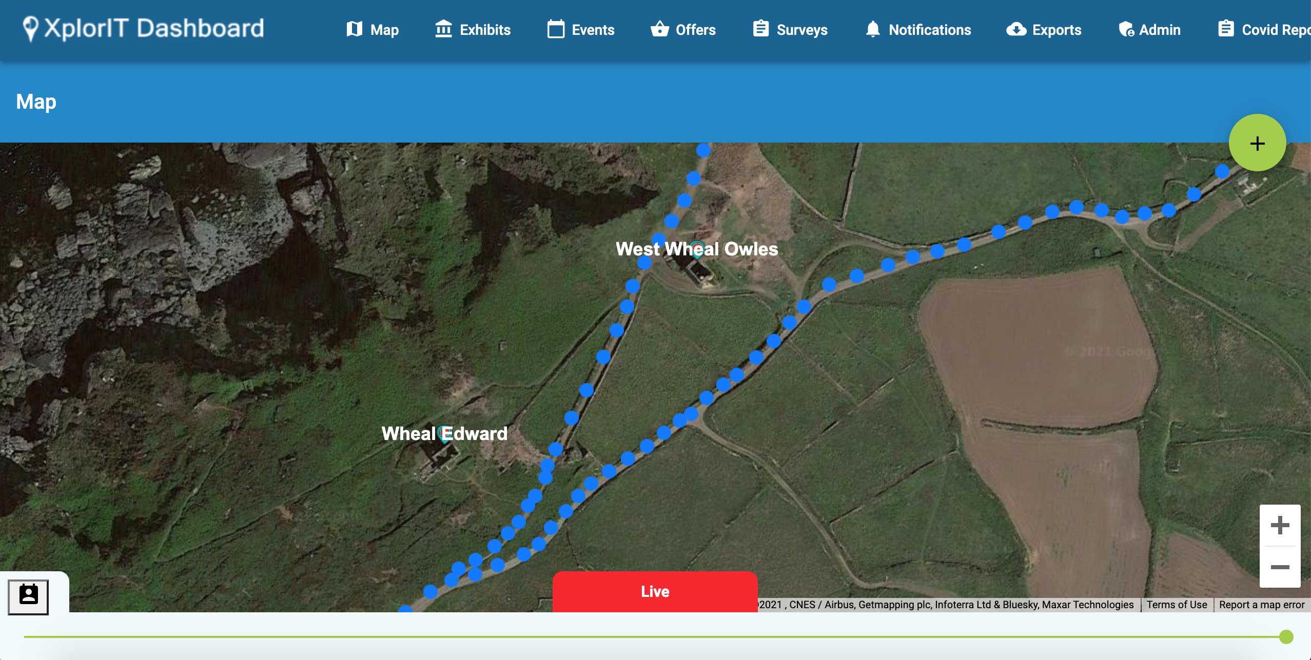 XplorTINCOAST web analytics dashboard 2021