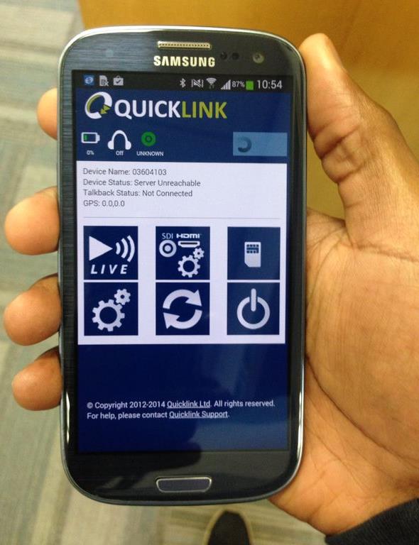 Quicklink's smartphone interface