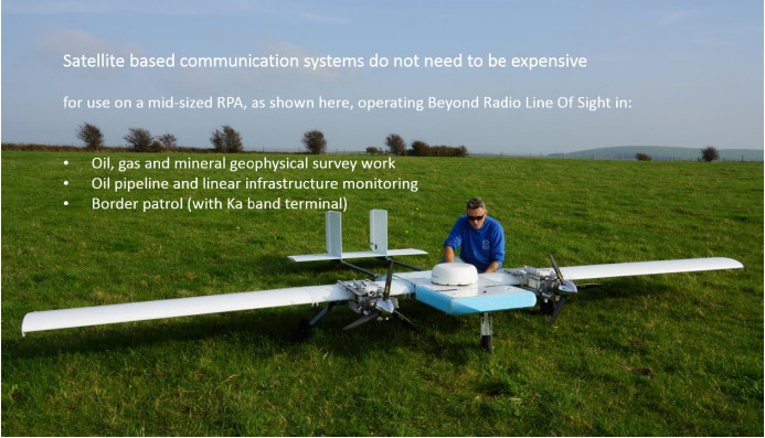 An RPA fitted with a Cobham Explorer 325 in the Geophysical Survey demonstration.